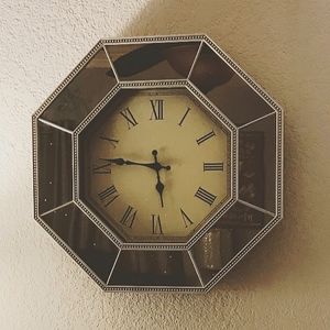 Medium silver wall clock
